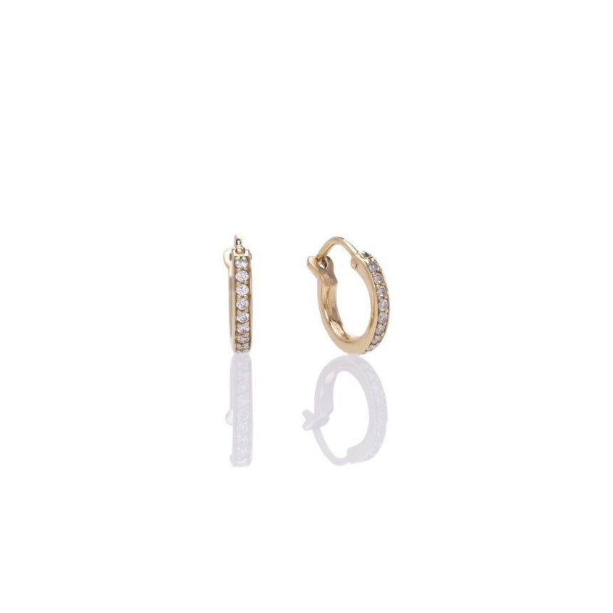 14K Gold Diamond Huggies - Alexis Jae Jewelry
