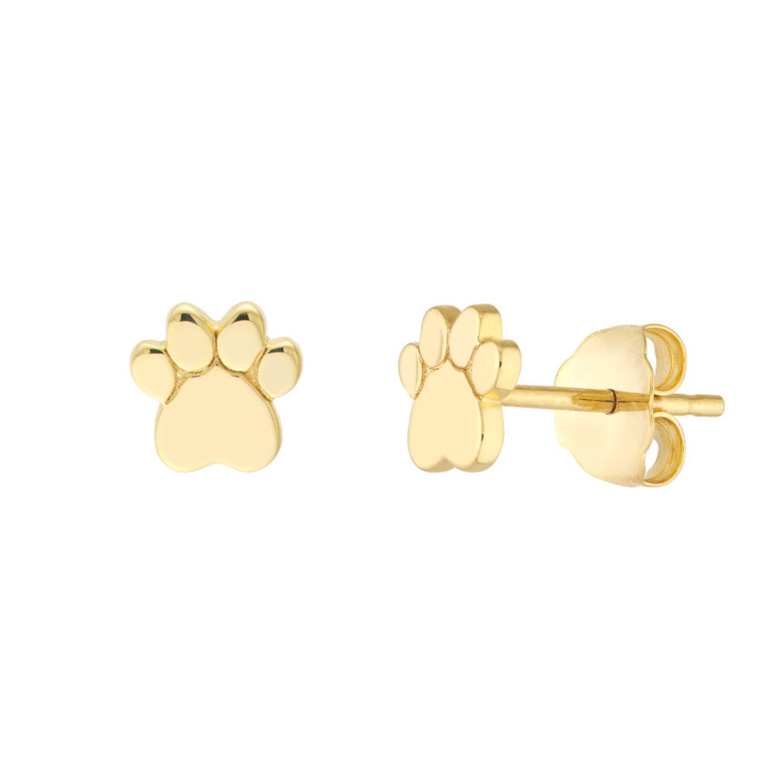 14K Gold Paw Print Earrings - Alexis Jae Jewelry