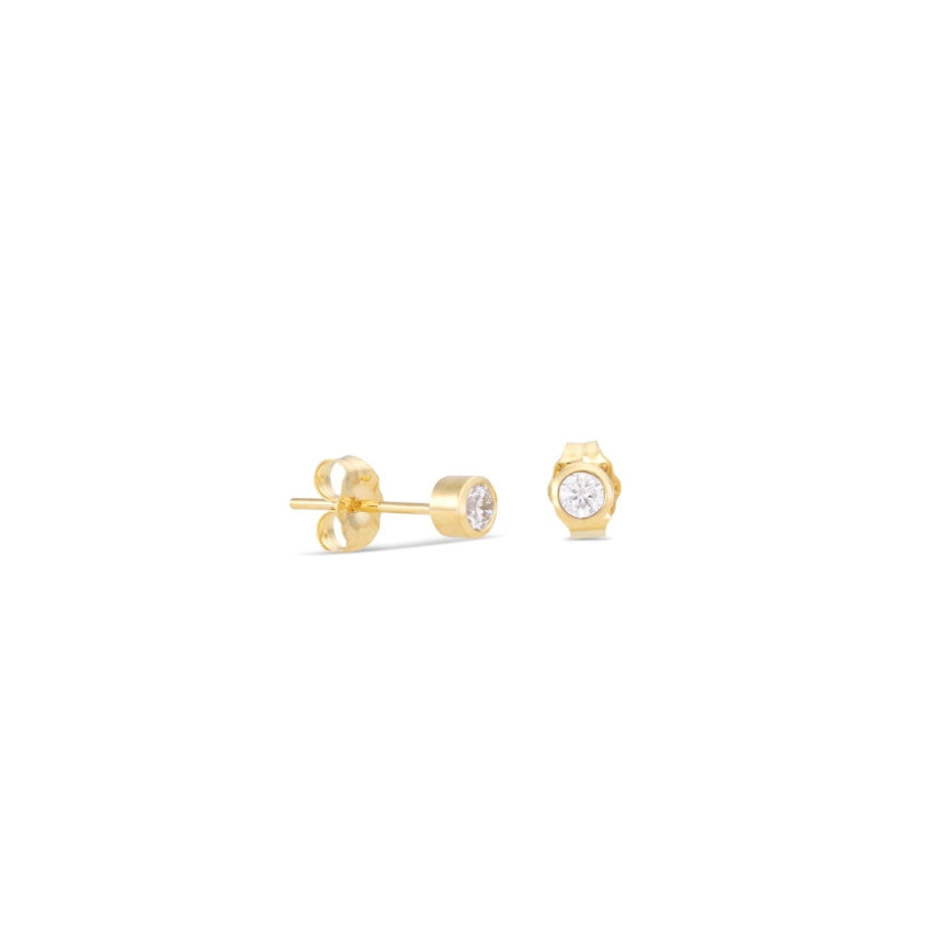 Bezel Setting Diamond Earrings - Alexis Jae Jewelry