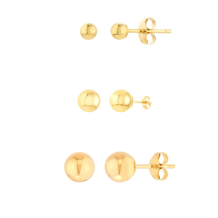 Gold Ball Stud Earring Set - Alexis Jae Jewelry