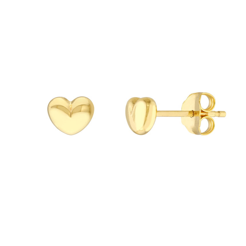 Gold Puff Heart Earrings - Alexis Jae Jewelry