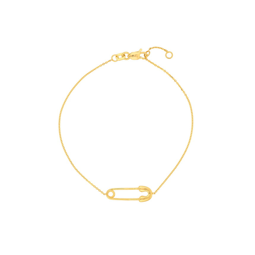 Gold Safety Pin Bracelet - Alexis Jae Jewelry