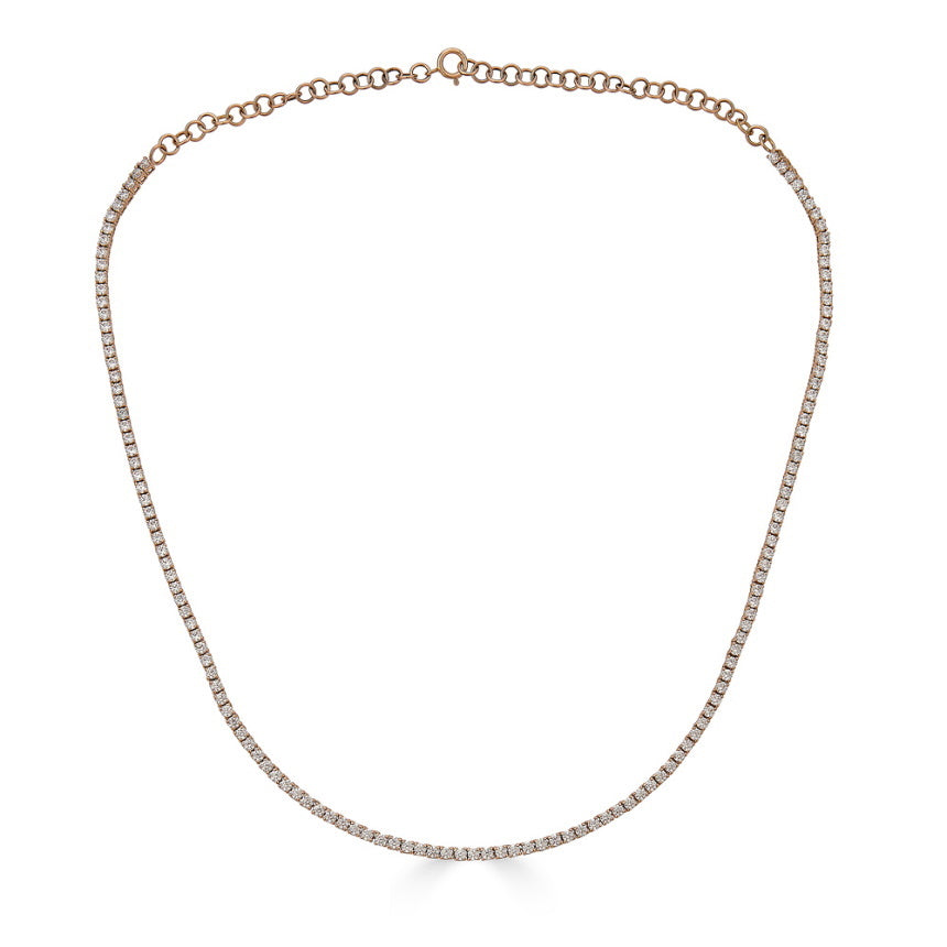 As If Adjustable Diamond Choker Necklace 3.33 CTW 14K Rose Gold