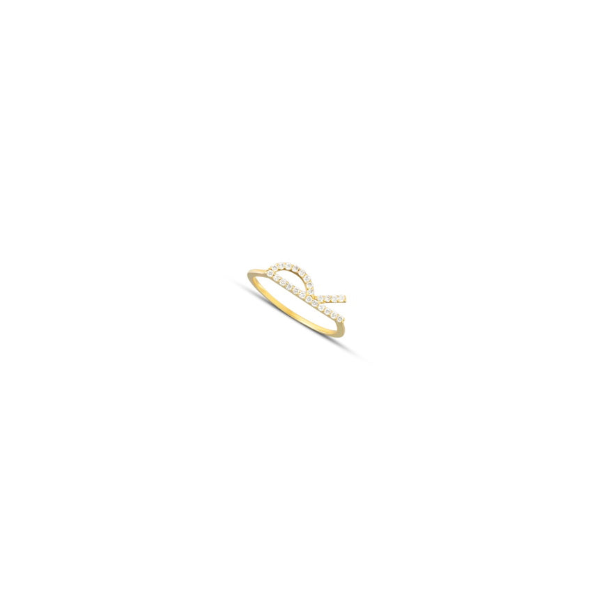 Sideways Initial Ring - Alexis Jae Jewelry