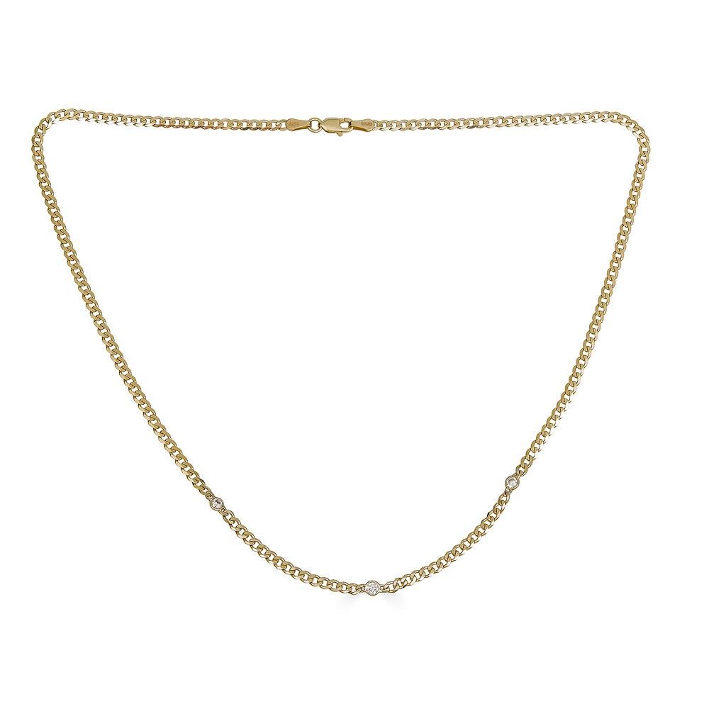 14K Gold Curb Link Necklace with Diamonds - Alexis Jae