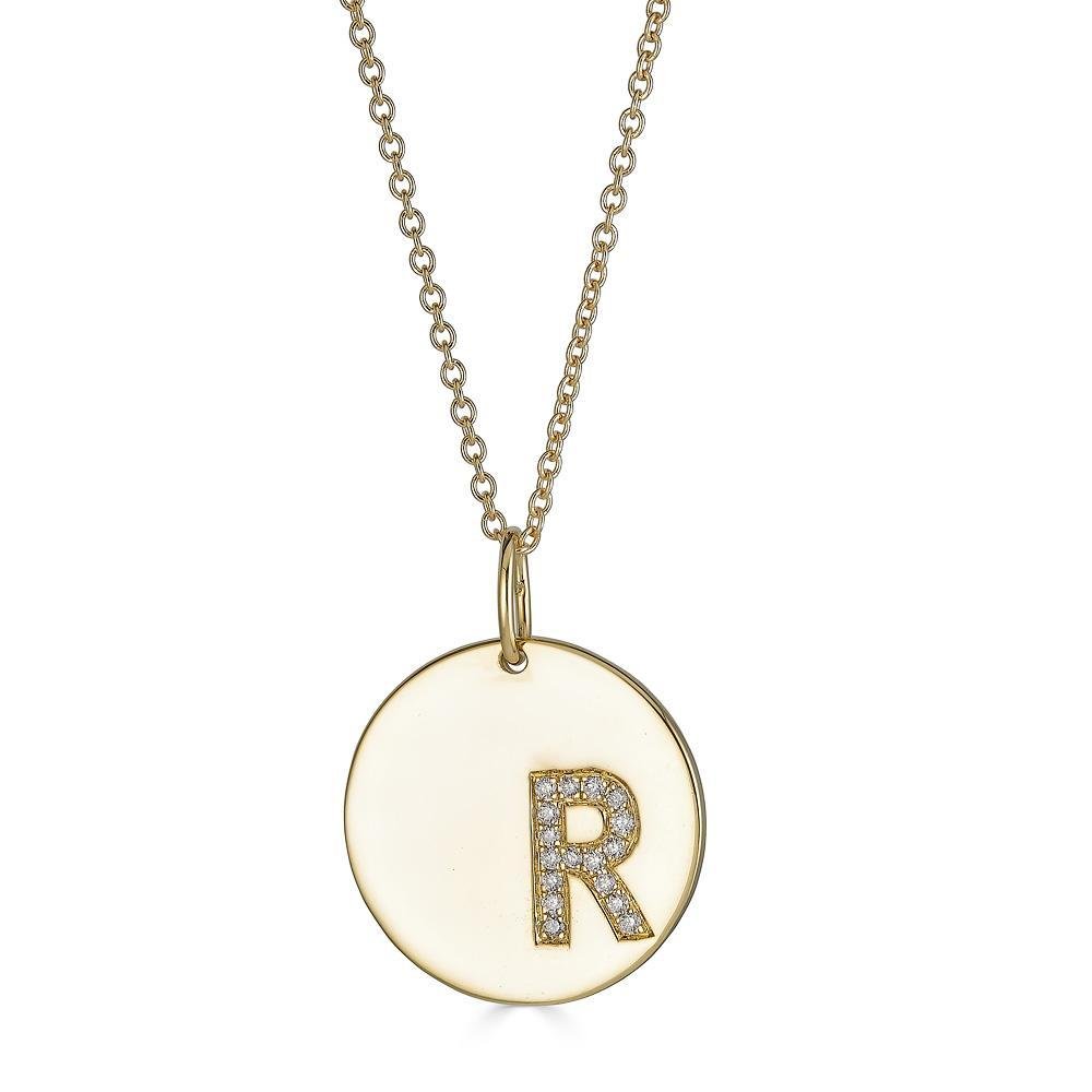 Gold Disc Necklace With Initial -  Alexis Jae Jewelry
