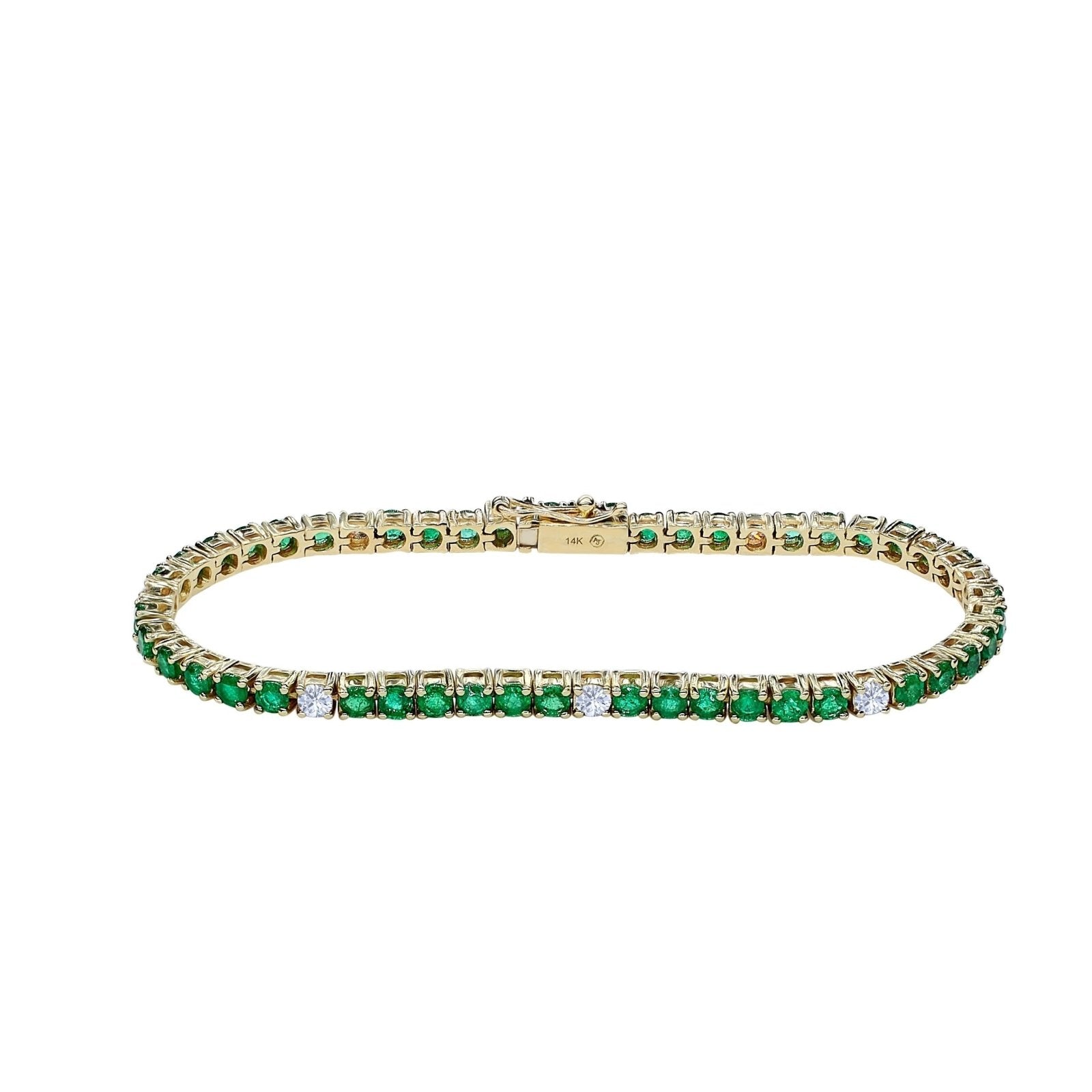 Emerald and Diamond Tennis Bracelet - Alexis Jae Jewelry
