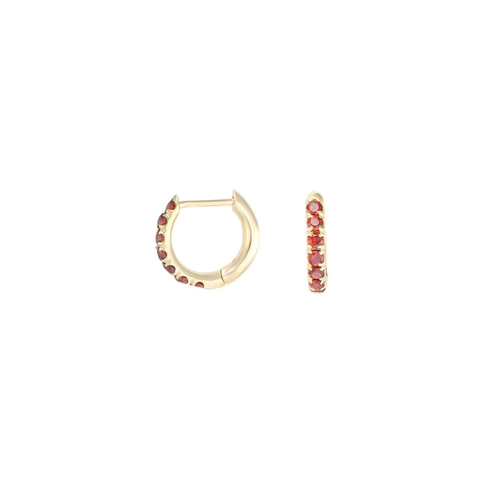 Garnet Huggie Earrings - Alexis Jae Jewelry
