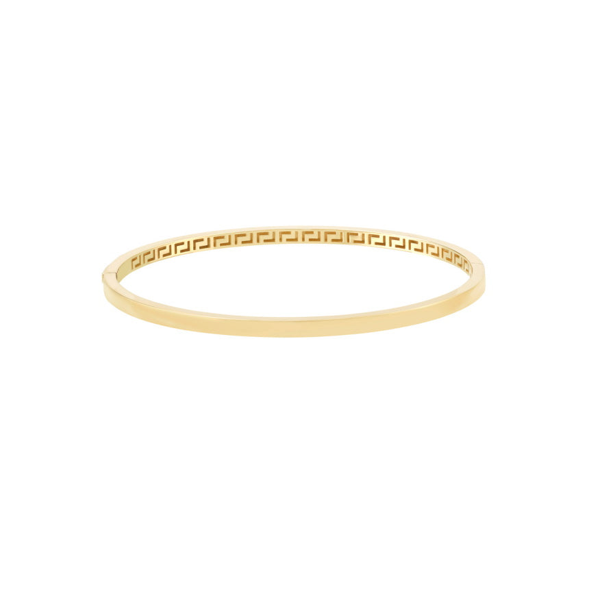14K Gold Hinged Bangle Bracelet - Alexis Jae Jewelry