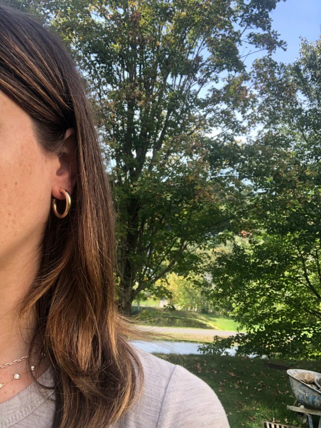 25mm Gold Hoop Earrings - Main Image