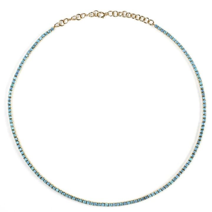 Aquamarine Tennis Necklace - Alexis Jae Jewelry