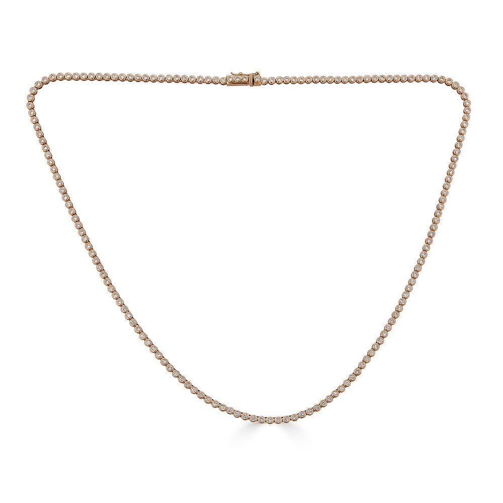 Bezel Set Diamond Tennis Necklace - Alexis Jae Jewelry