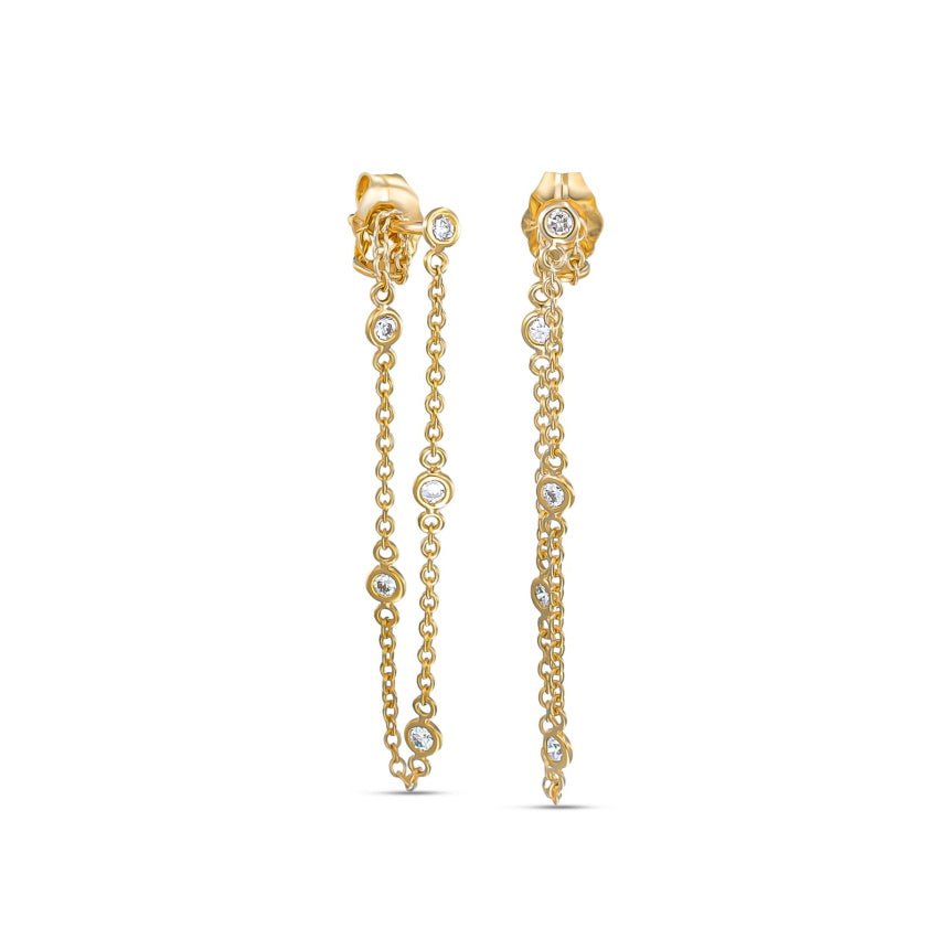 Diamond Chain Earrings - Alexis Jae Jewelry