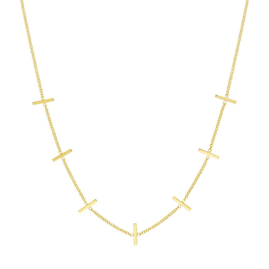 Gold Bar Station Necklace - Alexis Jae Jewelry