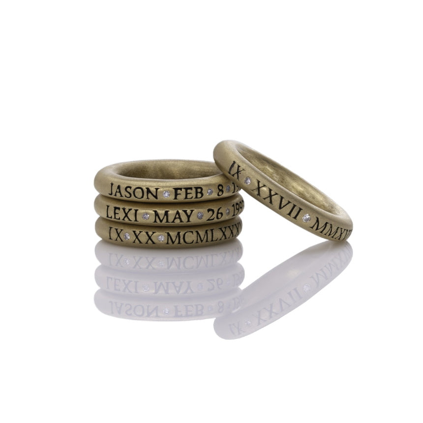 Gold Stackable Name Rings - Alexis Jae Jewelry