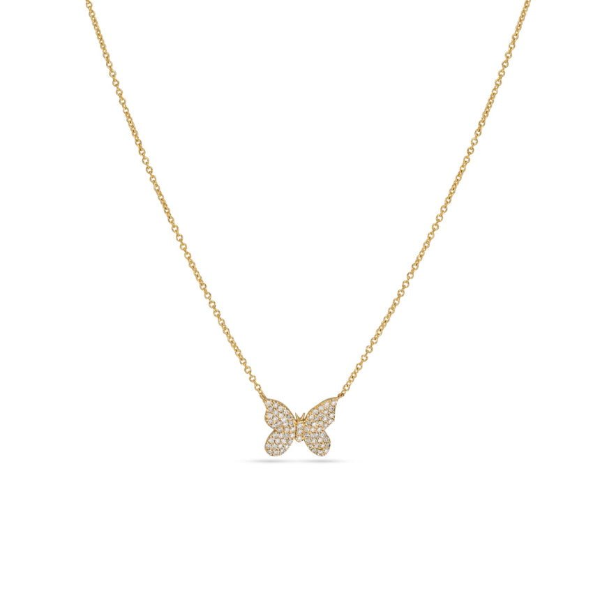 Pave Diamond Butterfly Necklace - Alexis Jae Jewelry