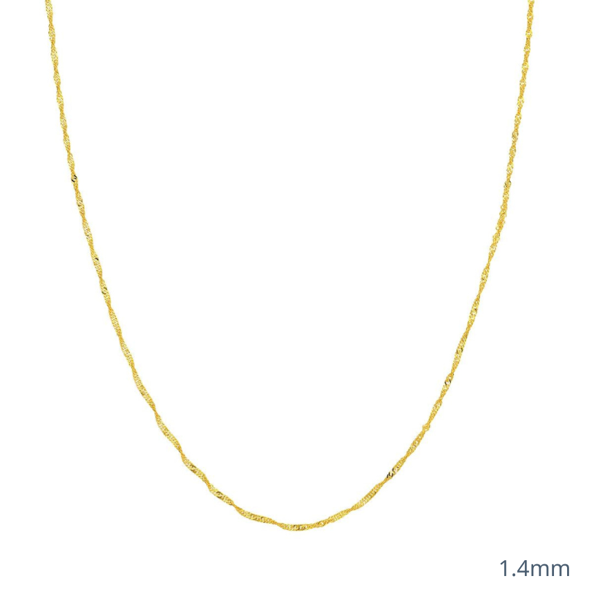 Yellow Gold Singapore Chain - Alexis Jae Jewelry