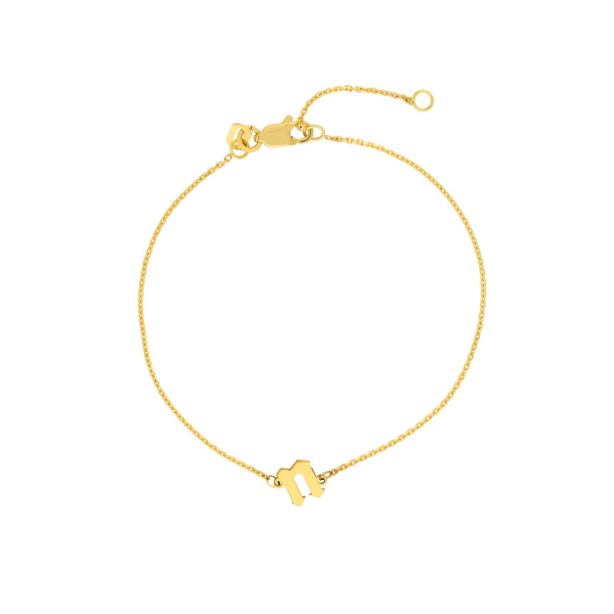 14K Gold Diamond Bezels Initial Bracelet – Izakov