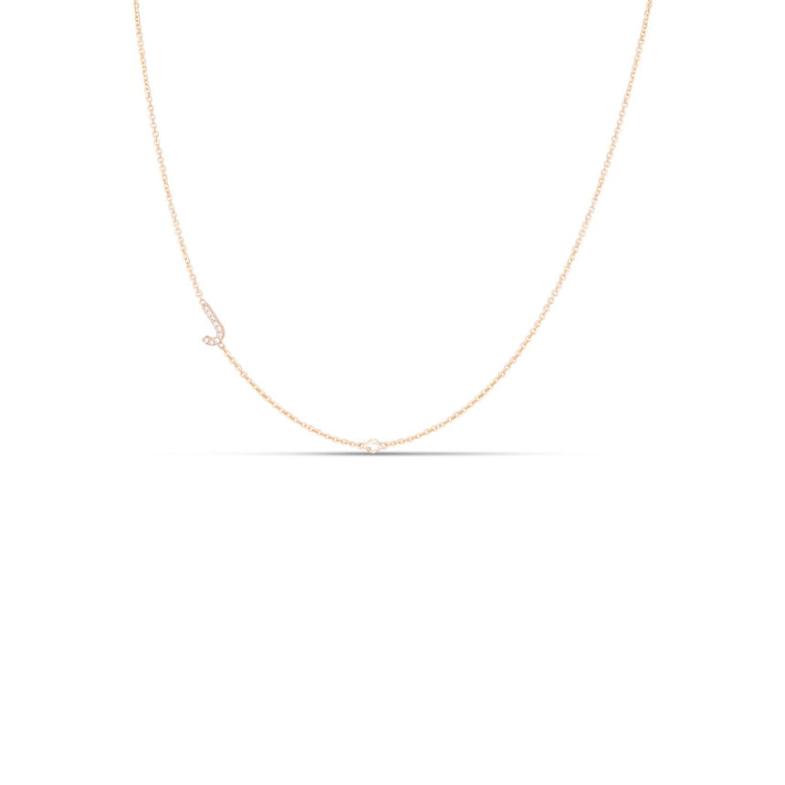 14K Gold Asymmetrical Initial Necklace - Alexis Jae Jewelry