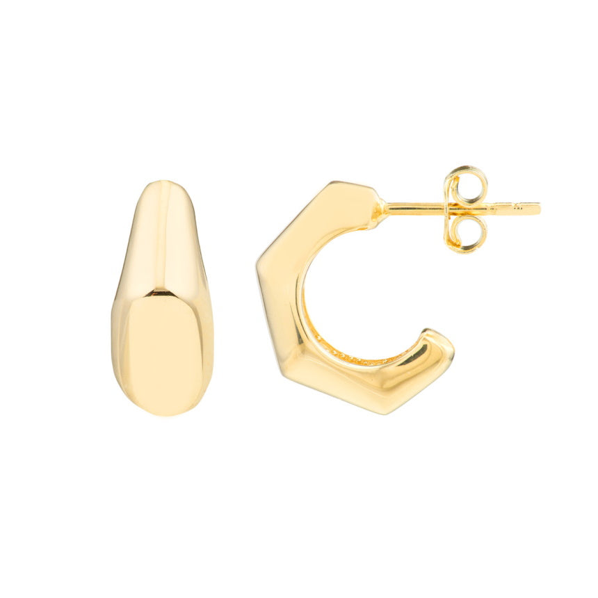14k Gold Bamboo Hoop Earrings - Alexis Jae Jewelry