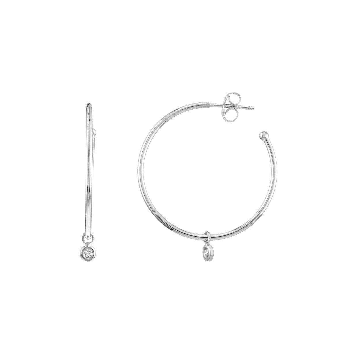 14K Gold Diamond Hoop Earrings - Alexis Jae Jewelry