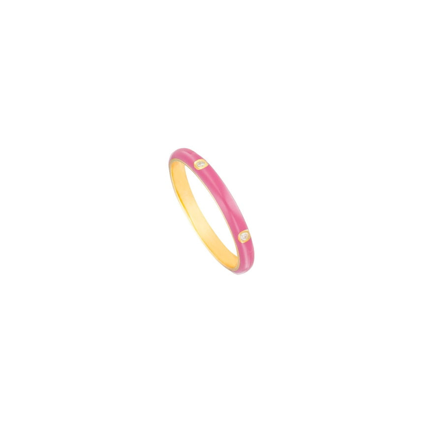 14K Gold Enamel Ring - Alexis Jae Jewelry