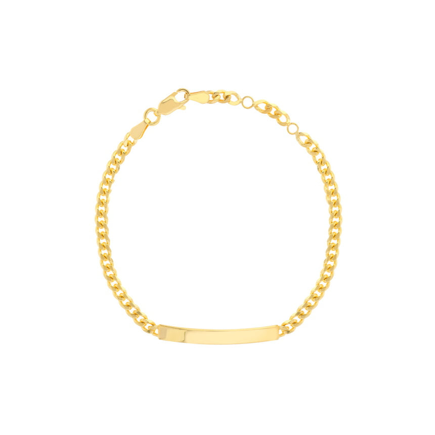 14K Gold Engravable Bar Bracelet - Alexis Jae Jewelry
