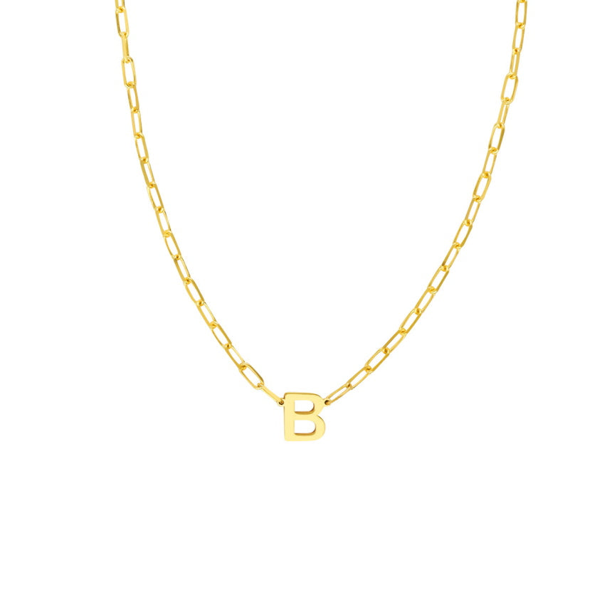 Chain Link Necklace With Initial - Alexis Jae Jewelry