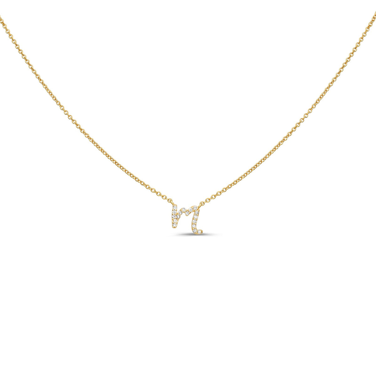 Diamond Cursive Initial Necklace - Alexis Jae Jewelry