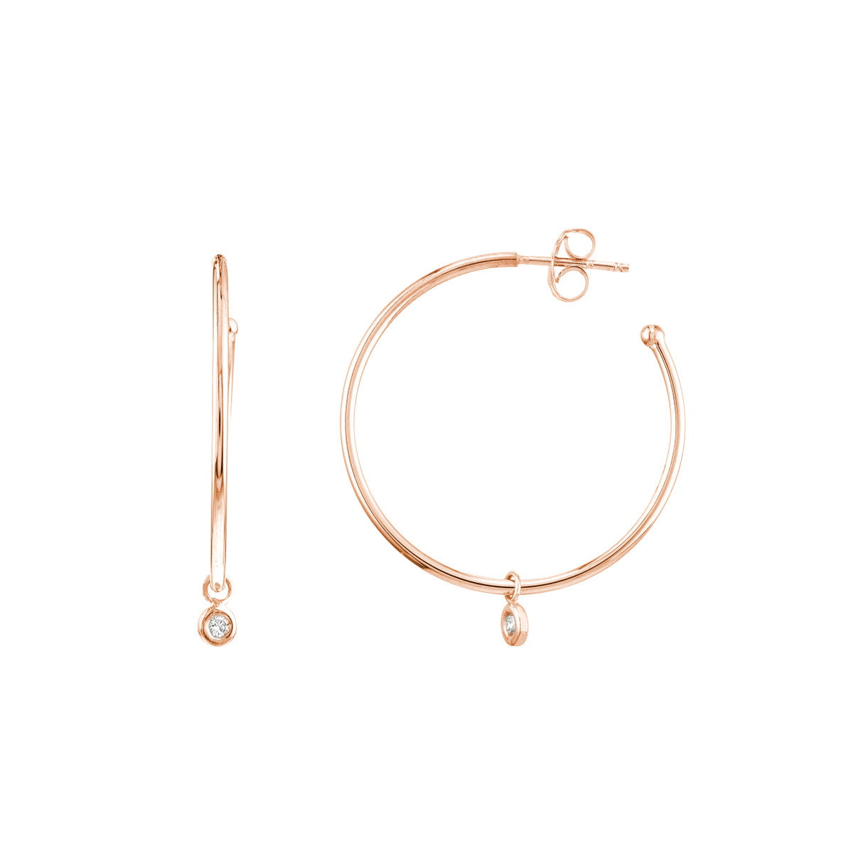 Dainty Diamond Hoop Earrings - Alexis Jae Jewelry