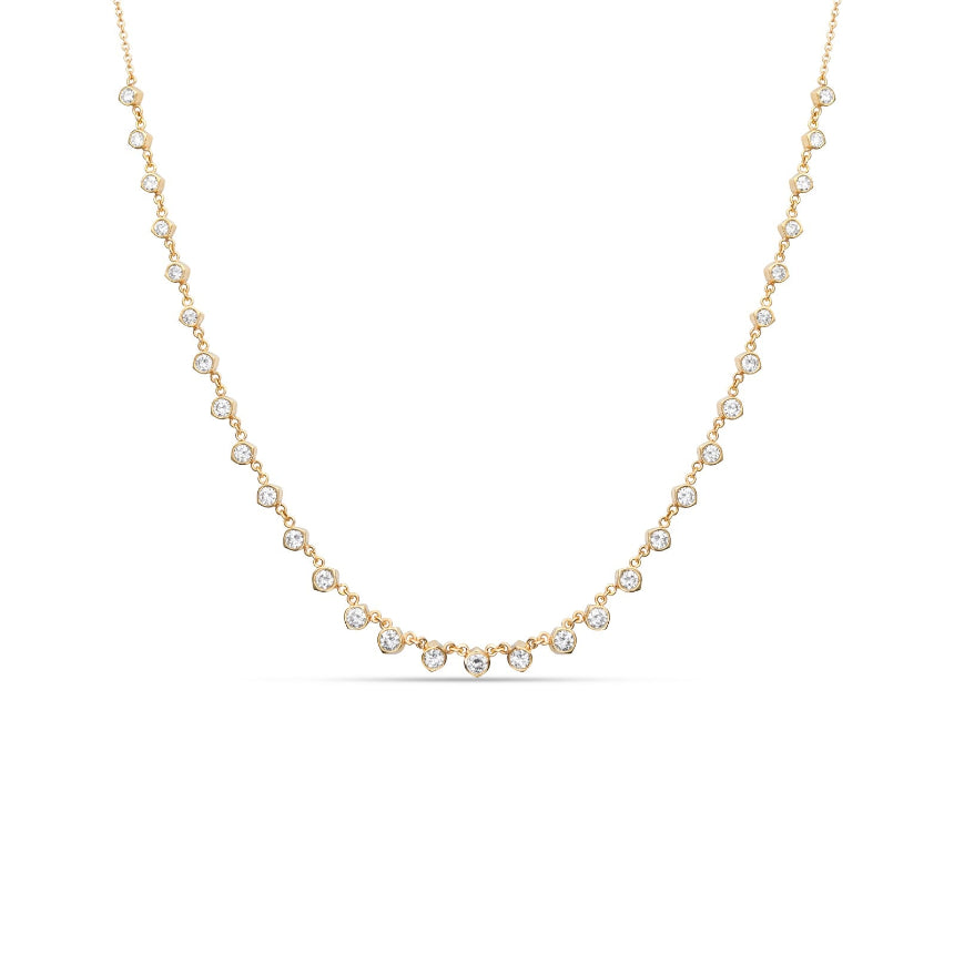 Diamond Bezel Strand Necklace - Alexis Jae Jewelry