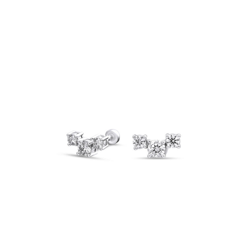 Diamond Flat Back Cartilage Earring - Alexis Jae Jewelry