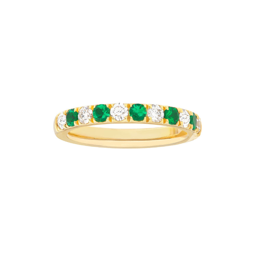 Emerald and Diamond Eternity Band - Alexis Jae Jewelry