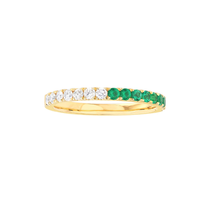 Emerald and Diamond Stacking Ring - Alexis Jae Jewelry