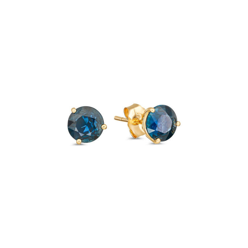 Genuine Blue Sapphire Stud Earrings - Alexis Jae Jewelry