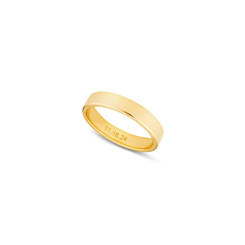 Gold Band With Engraving - Alexis Jae Jewelry