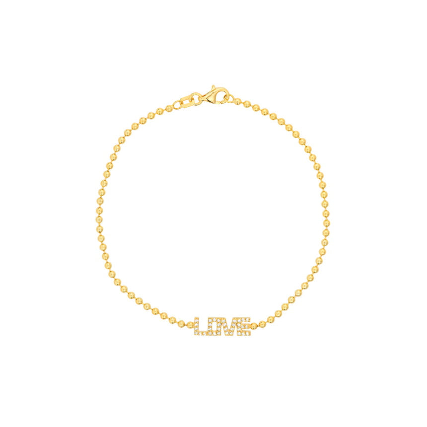Gold Beaded Bracelet with Name - Alexis Jae Jewelry