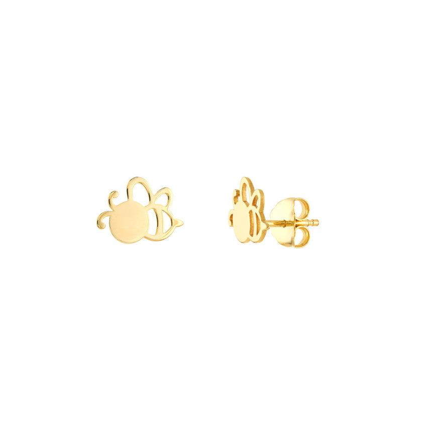 Gold Bee Earring Studs - Alexis Jae Jewelry
