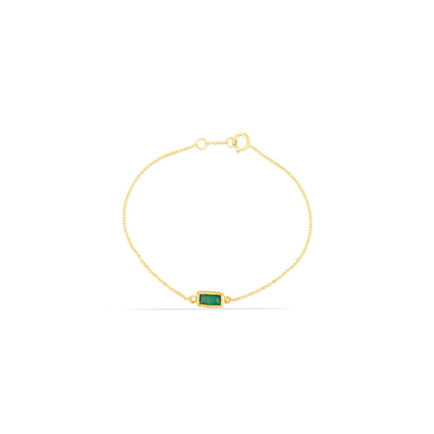 Gold Bracelet With Emerald Stone - Alexis Jae Jewelry