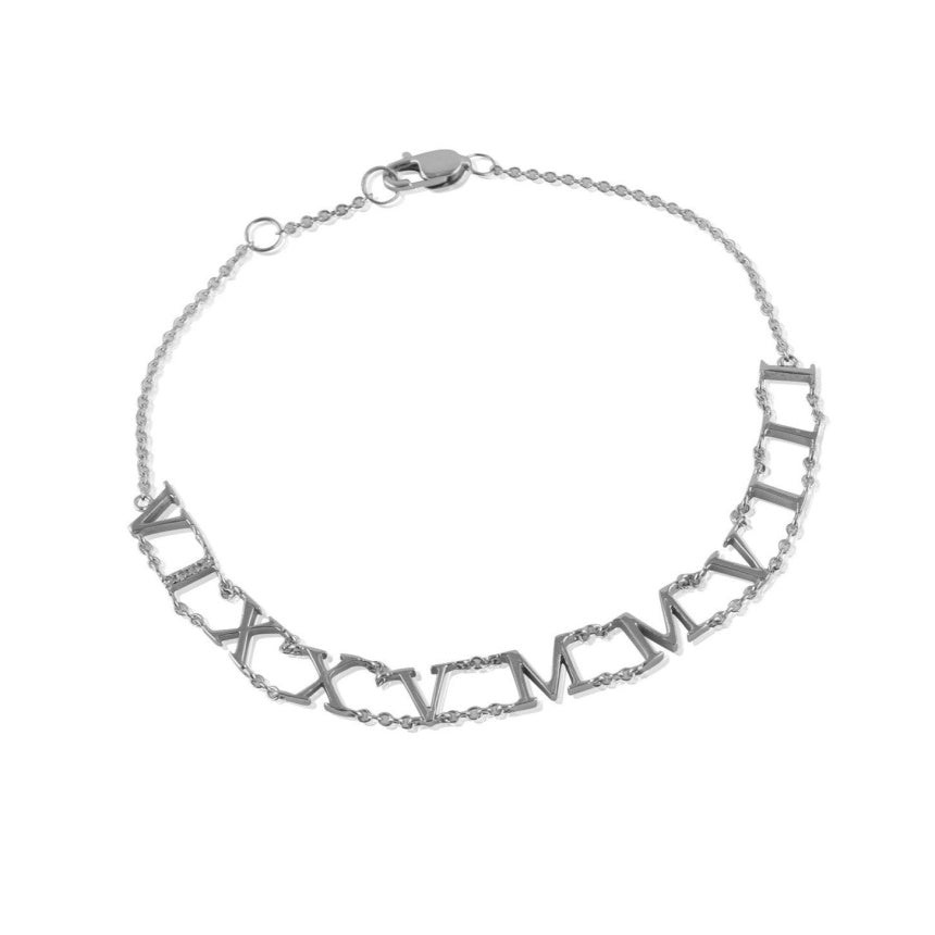 Gold Bracelet with Roman Numerals - Alexis Jae Jewelry