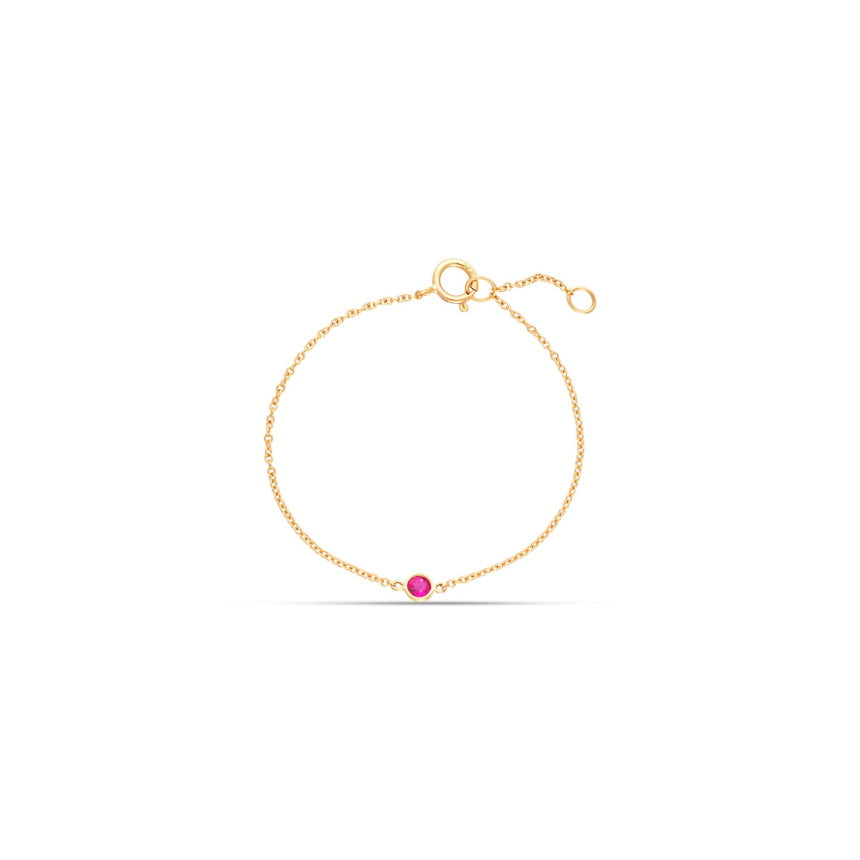 Gold Bracelet With Ruby Stone - Alexis Jae Jewelry