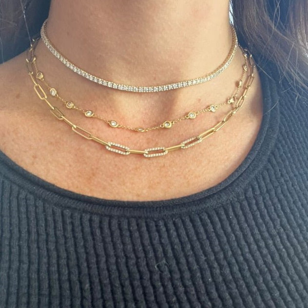 Gold Choker Necklace with Diamonds - Alexis Jae Jewelry