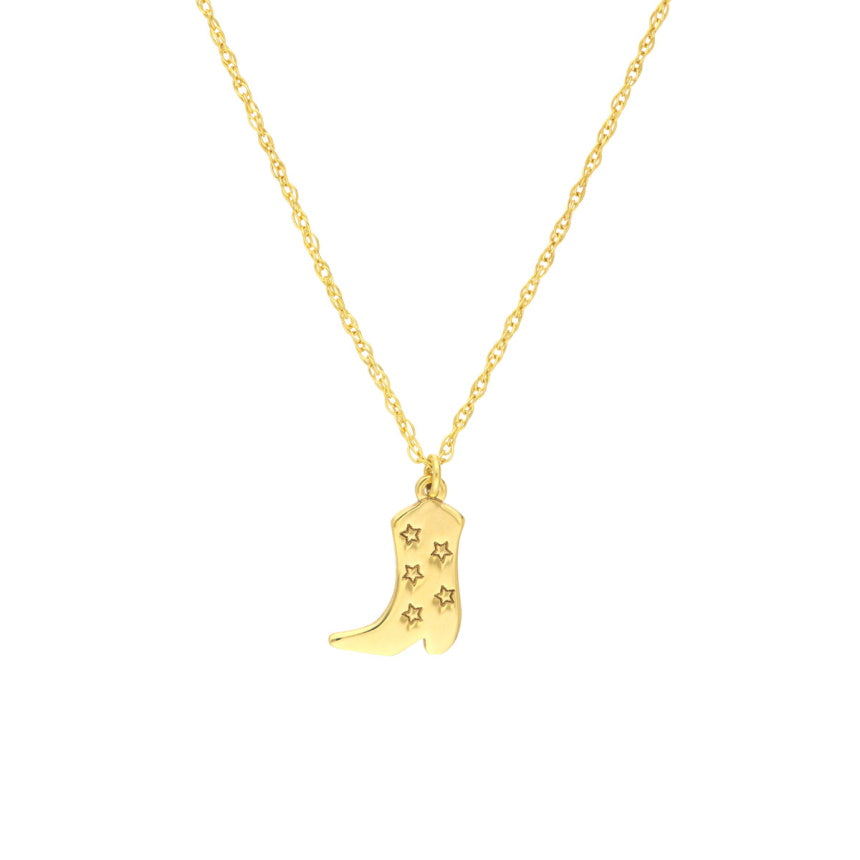 Gold Cowboy Boot Necklace - Alexis Jae Jewelry
