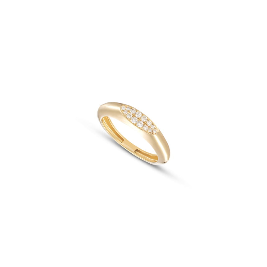 Gold Dome Ring With Diamonds - Alexis Jae Jewelry