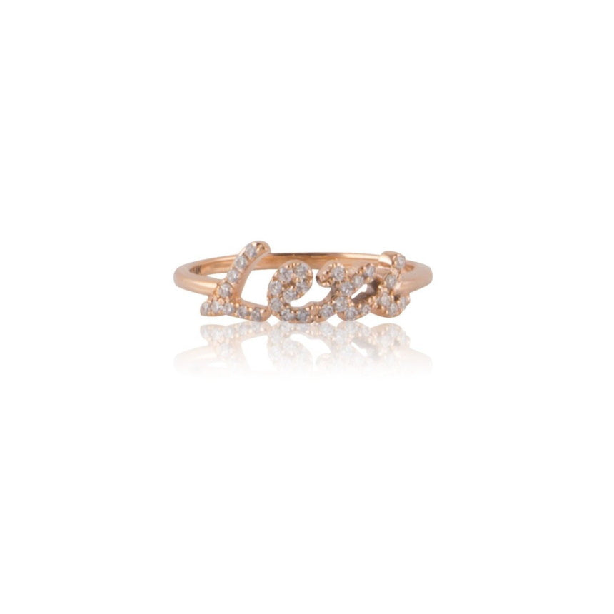 Gold Name Rings with Diamonds - Alexis Jae Jewelry