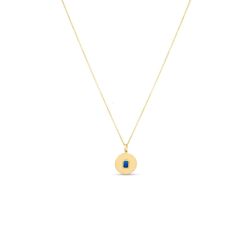 Gold Necklace With Sapphire Stone - Alexis Jae Jewelry