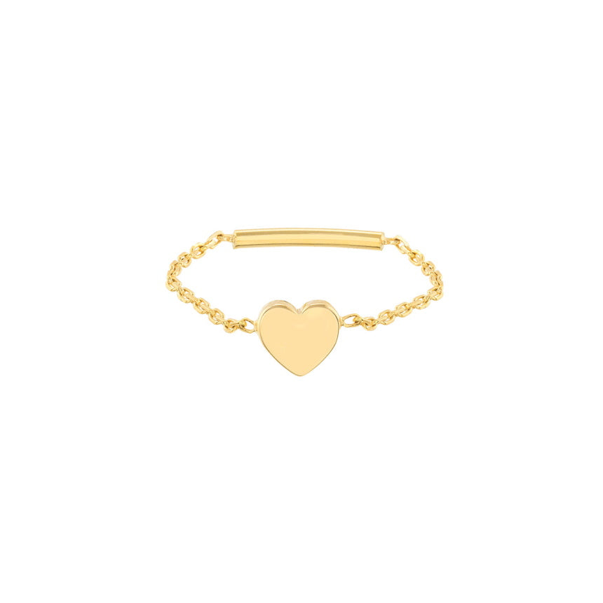 Gold Ring With Heart Charm - Alexis Jae Jewelry