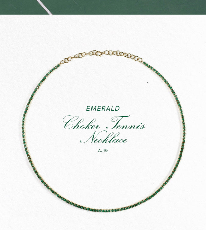 Green Tennis Necklace - Alexis Jae Jewelry