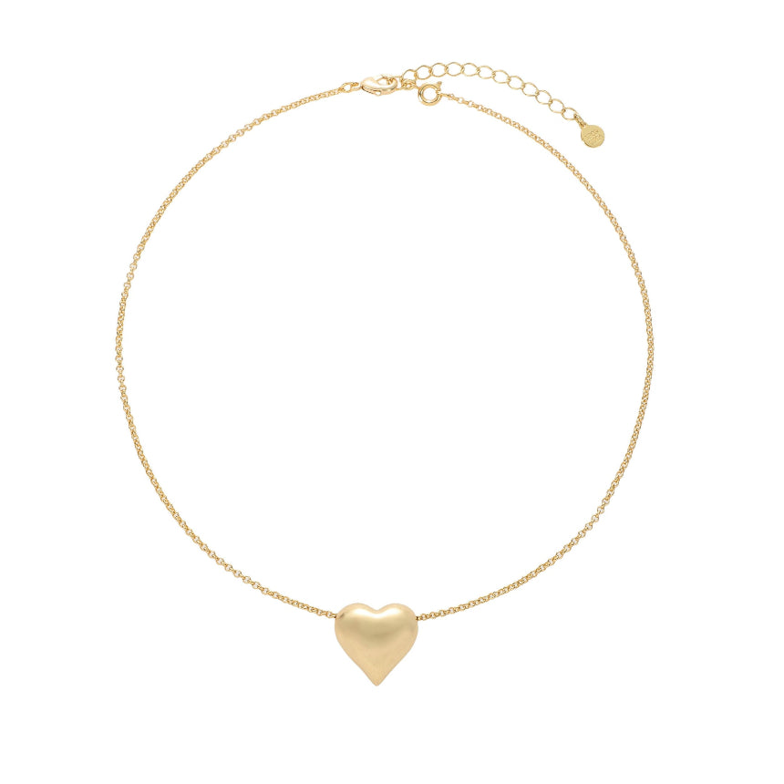 Large Puffed Heart Pendant - Alexis Jae Jewelry