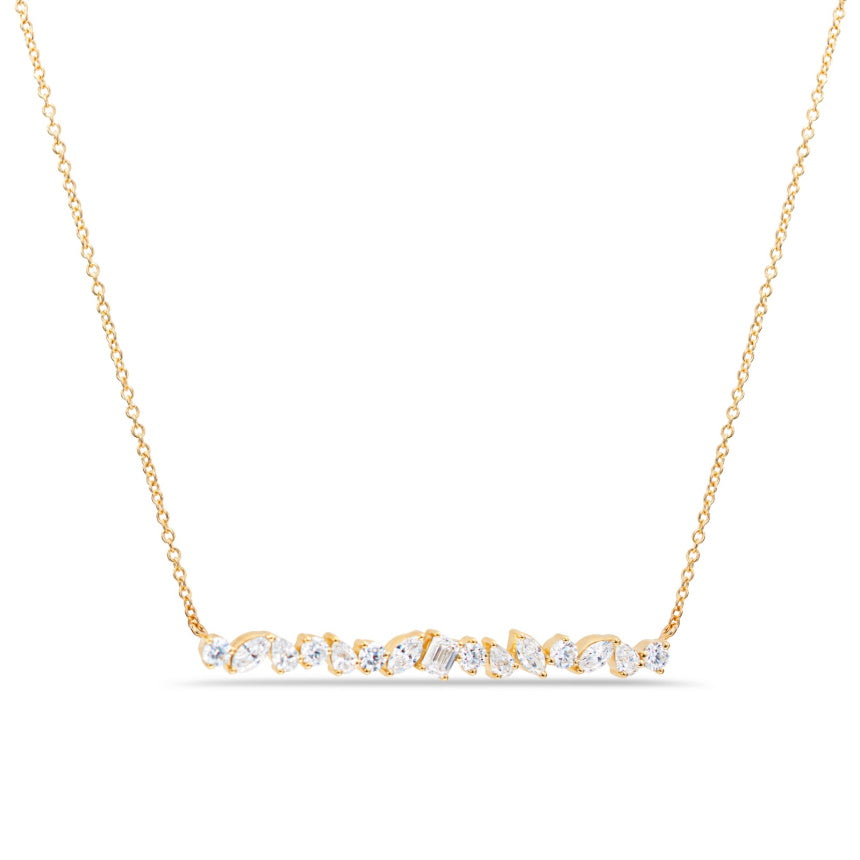Mixed Diamond Shape Bar Necklace - Alexis Jae Jewelry